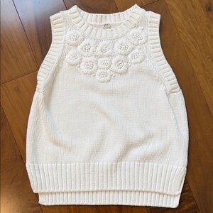Margaret O'Leary White Sleeveless Sweater
